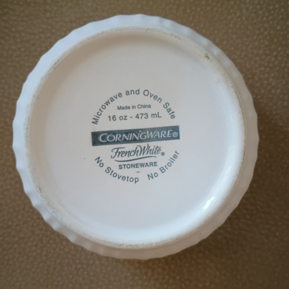 Corningware French White Stoneware 16 oz Casserole Insert - White